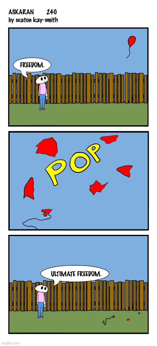 POP | image tagged in pop,balloons,balloon,comics,freedom,comics/cartoons | made w/ Imgflip meme maker