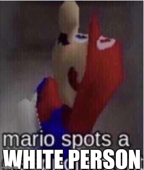 mario spots a disappointment | WHITE PERSON | image tagged in mario spots a disappointment | made w/ Imgflip meme maker