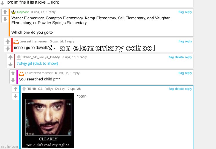 Don't harass this user, just leave it to the site mods to do something | <-- an elementary school | made w/ Imgflip meme maker