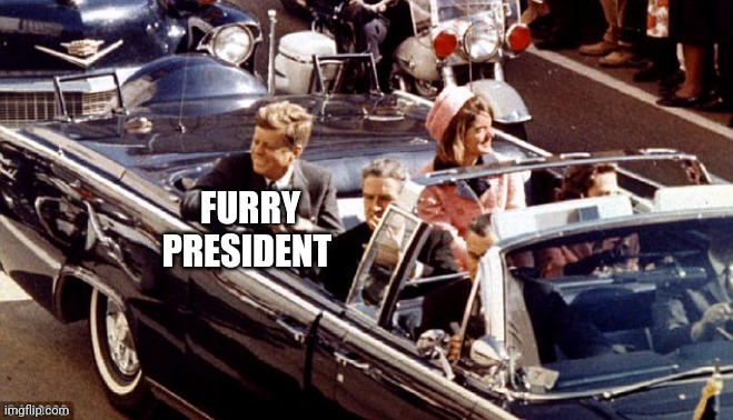 jfk assassination convertible LBJ Jackie color | FURRY PRESIDENT | image tagged in jfk assassination convertible lbj jackie color | made w/ Imgflip meme maker