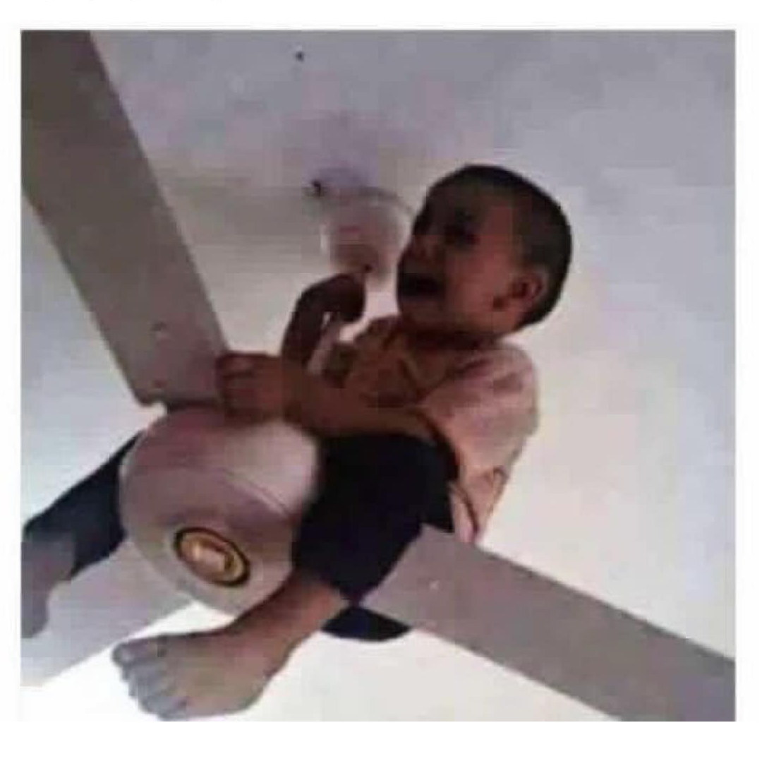 High Quality ceiling fan kid Blank Meme Template