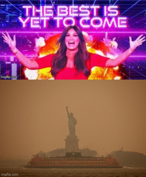 It's always Opposite Day in Magaland. | image tagged in pollution,maga bs,canadian wildfires,walls don't work,environmental deregulation kills,kimberly guilfoyle | made w/ Imgflip meme maker
