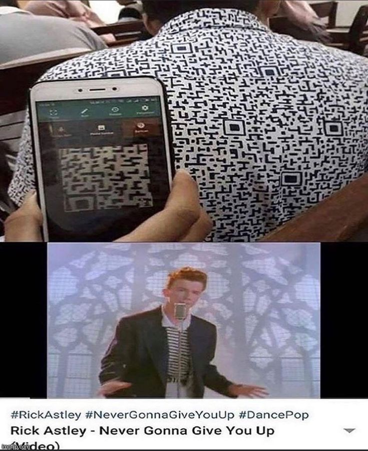 rickroll QR code Meme Generator - Imgflip