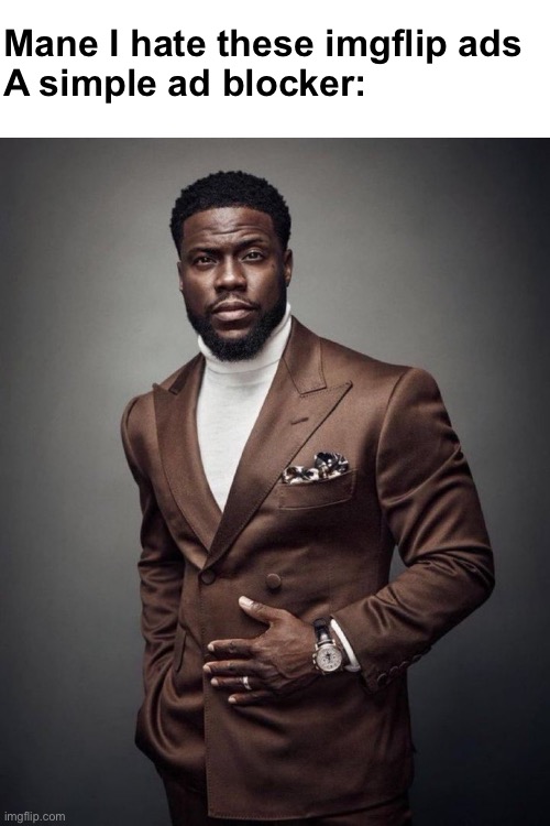 Kevin hart | Mane I hate these imgflip ads
A simple ad blocker: | image tagged in kevin hart | made w/ Imgflip meme maker