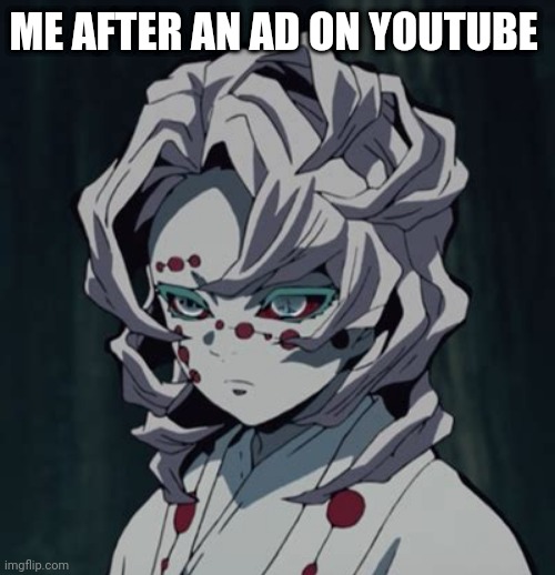 Rui is disappointed | ME AFTER AN AD ON YOUTUBE | image tagged in rui lookin' brave | made w/ Imgflip meme maker