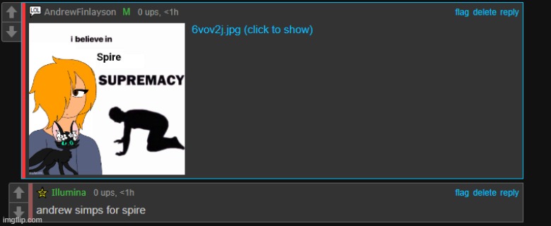 site mod caught simping for spire | made w/ Imgflip meme maker