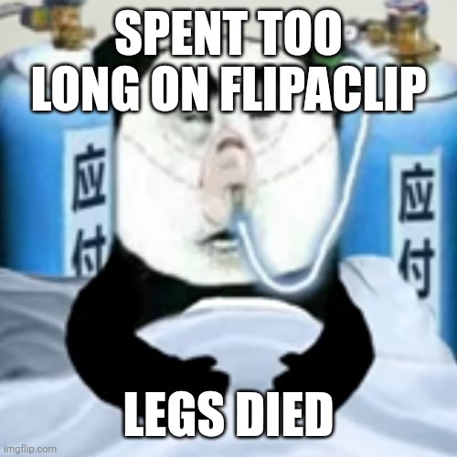 əʊh | SPENT TOO LONG ON FLIPACLIP; LEGS DIED | image tagged in dying panda,flipaclip | made w/ Imgflip meme maker