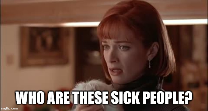 Who are these sick people? | WHO ARE THESE SICK PEOPLE? | image tagged in who are these sick people | made w/ Imgflip meme maker