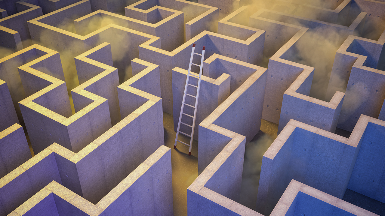 Ladder Out of Maze Blank Meme Template