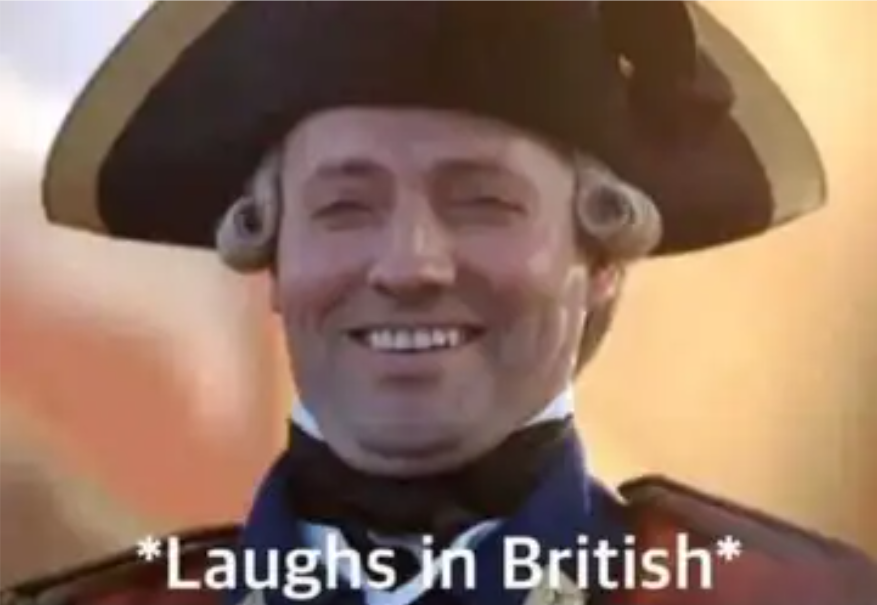 laughs in british Blank Meme Template