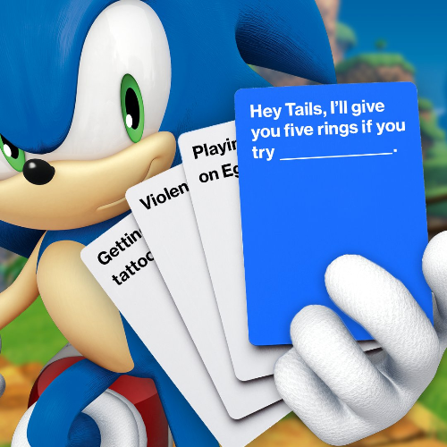 High Quality Sonic gives you a card Blank Meme Template