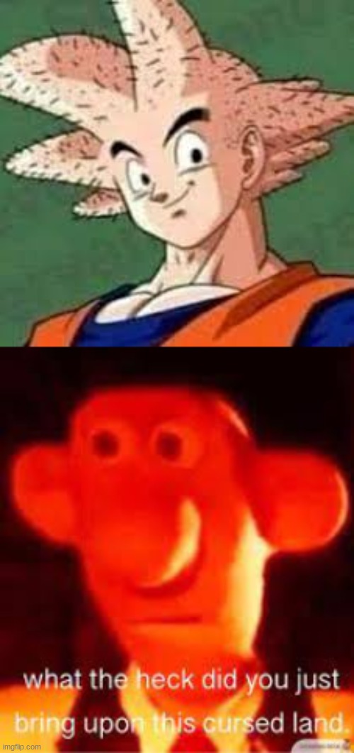 AAAAAAAAA MY EYES | image tagged in goku,excuse me what the heck,what the heck did you just bring upon this cursed land,funny,memes | made w/ Imgflip meme maker