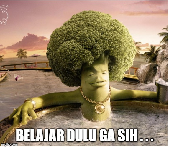 santai dulu gak sih brokoli brokoli | BELAJAR DULU GA SIH . . . | image tagged in santai dulu gak sih brokoli brokoli,studying | made w/ Imgflip meme maker