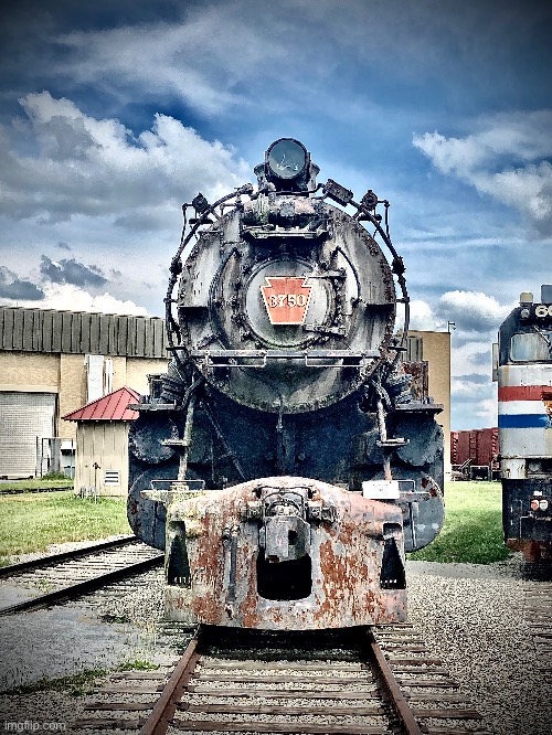 Pennsylvania Railroad K4 Class #3750 on static display outside the Railroad Museum of Pennsylvania | image tagged in train,railroad | made w/ Imgflip meme maker
