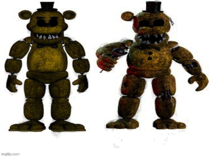 i made the golden freddys creepy | image tagged in fnaf | made w/ Imgflip meme maker