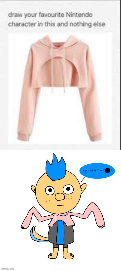 Draw your favorite Nintendo Character in this and nothing else (tw: sus!) | image tagged in sus,draw your favorite nintendo character in this and nothing else,alph pikmin,drawings | made w/ Imgflip meme maker