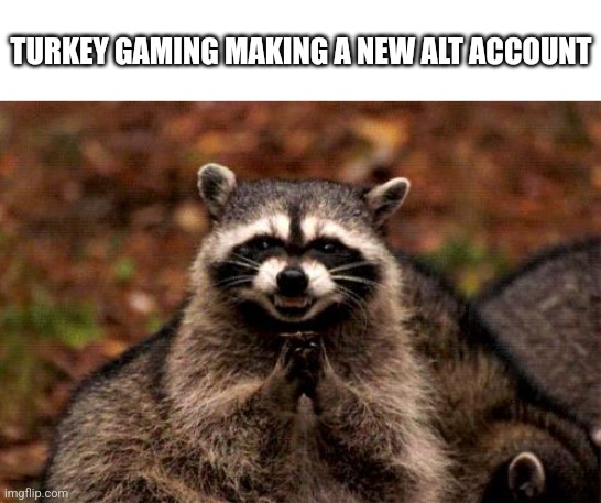 I Know It's My First Meme Here But I Saw Turkey Gaming Thing Going On | TURKEY GAMING MAKING A NEW ALT ACCOUNT | image tagged in turkey | made w/ Imgflip meme maker
