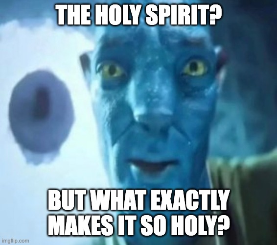 Avatar guy | THE HOLY SPIRIT? BUT WHAT EXACTLY MAKES IT SO HOLY? | image tagged in avatar guy | made w/ Imgflip meme maker