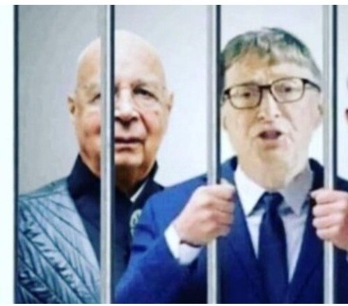 High Quality Jail Schwab and Bill Gates Blank Meme Template