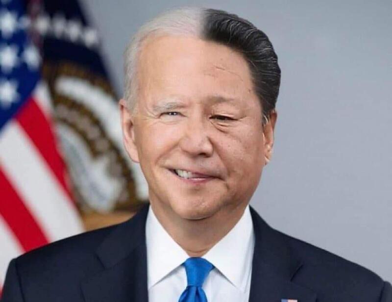 Biden Xi Jinping two face Blank Meme Template