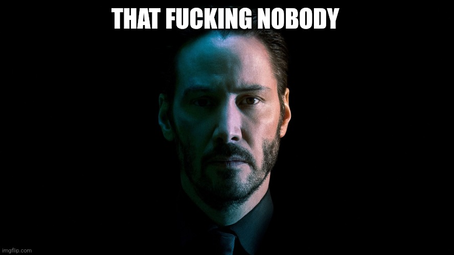 John Wick | THAT FUCKING NOBODY | image tagged in john wick | made w/ Imgflip meme maker