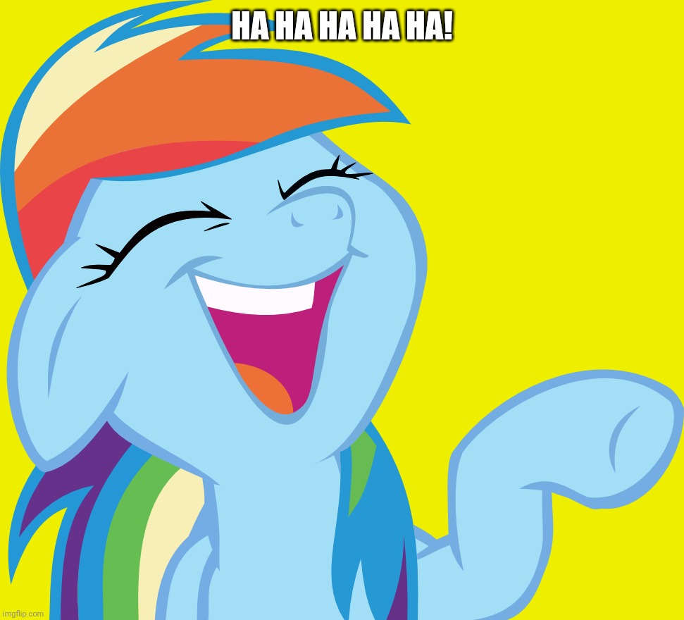 Laughable Rainbow Dash (MLP) | HA HA HA HA HA! | image tagged in laughable rainbow dash mlp | made w/ Imgflip meme maker