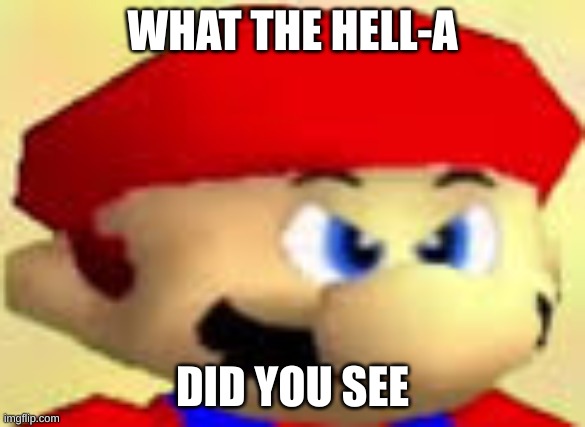 Angry Mario | WHAT THE HELL-A DID YOU SEE | image tagged in angry mario | made w/ Imgflip meme maker