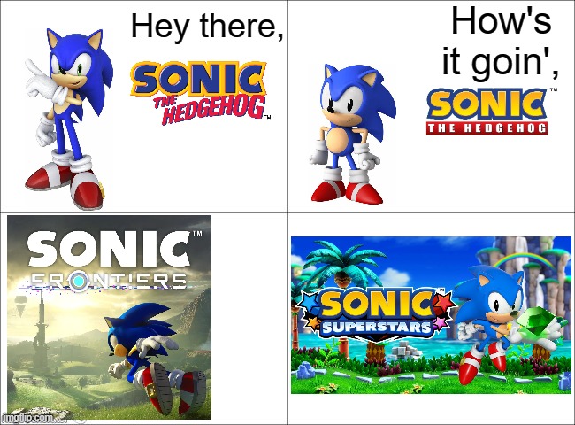 4 panel comic | How's it goin', Hey there, | image tagged in 4 panel comic | made w/ Imgflip meme maker
