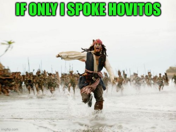Jack Sparrow | IF ONLY I SPOKE HOVITOS | image tagged in memes,jack sparrow being chased | made w/ Imgflip meme maker