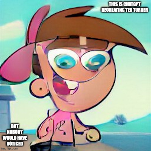 Timmy Turner AI | THIS IS CHATGPT RECREATING TED TURNER; BUT NOBODY WOULD HAVE NOTICED | image tagged in ai,timmy turner,fairly odd parents,memes | made w/ Imgflip meme maker