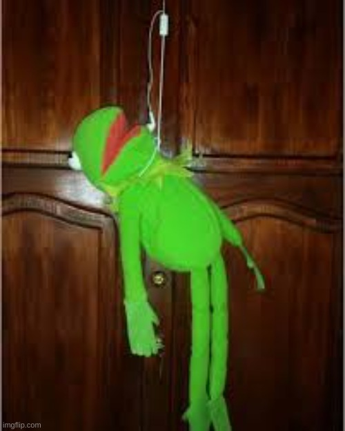 Kermit hanging | image tagged in kermit hanging | made w/ Imgflip meme maker