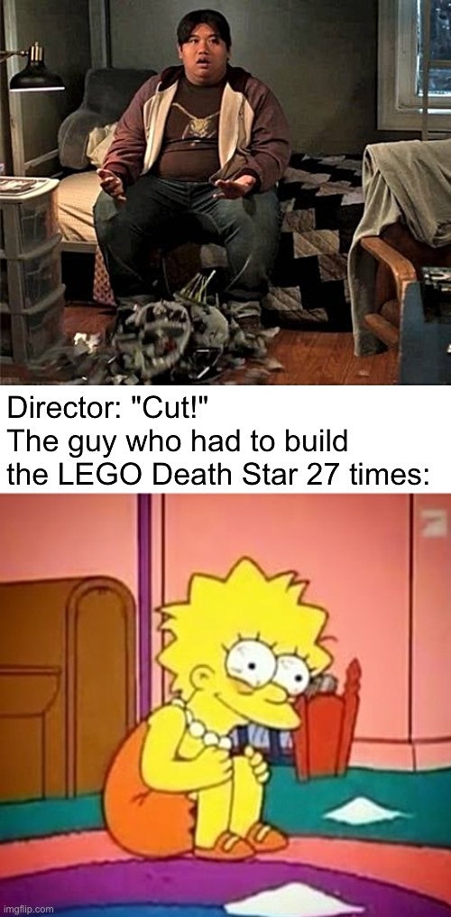 We should appreciate his hard work :( | image tagged in memes,funny,spiderman,lego,star wars,lisa simpson | made w/ Imgflip meme maker