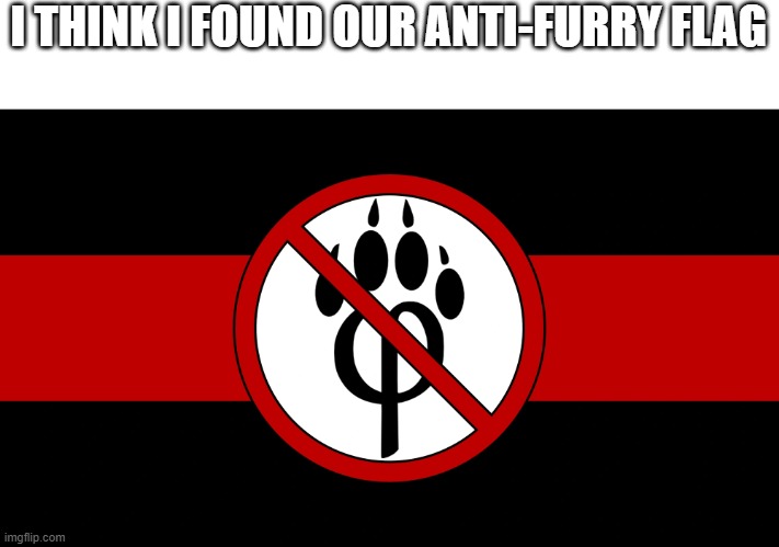 we can use this | I THINK I FOUND OUR ANTI-FURRY FLAG | image tagged in anti furry,anti furry flag,meme | made w/ Imgflip meme maker