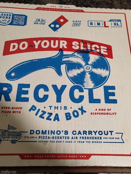 Doin Your Mom | image tagged in pizza,dominos,doin your mom | made w/ Imgflip meme maker