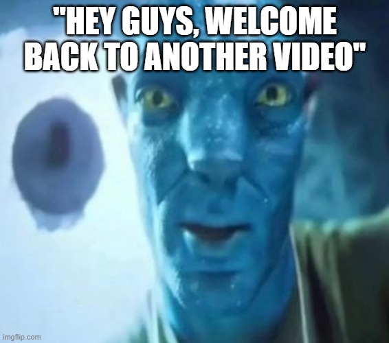 Avatar guy | "HEY GUYS, WELCOME BACK TO ANOTHER VIDEO" | image tagged in avatar guy | made w/ Imgflip meme maker