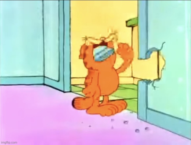 Garfield drywall | image tagged in garfield drywall | made w/ Imgflip meme maker