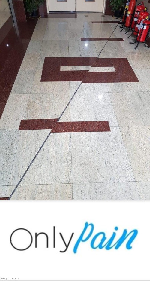 Floor design fail | image tagged in onlypain,you had one job,floor,design fails,tiles,memes | made w/ Imgflip meme maker