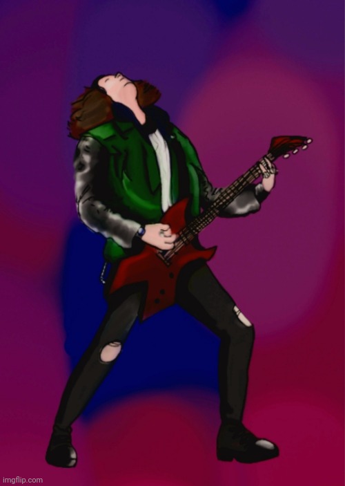 Eddie Munson guitar drawing done on the cell phone WITHOUT STYLUS in kleki. com! | image tagged in stranger things,heavy metal,guitar,drawing,art,badass | made w/ Imgflip meme maker