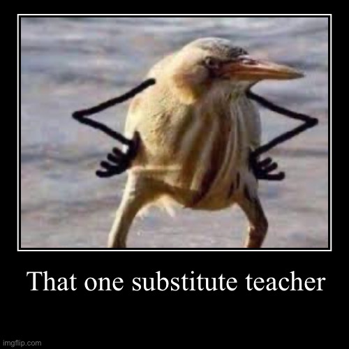 That one substitute teacher | | image tagged in funny,demotivationals | made w/ Imgflip demotivational maker