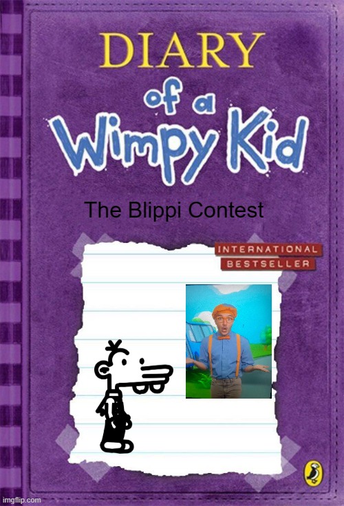 Manny loves Blippi | The Blippi Contest | image tagged in diary of a wimpy kid cover template | made w/ Imgflip meme maker