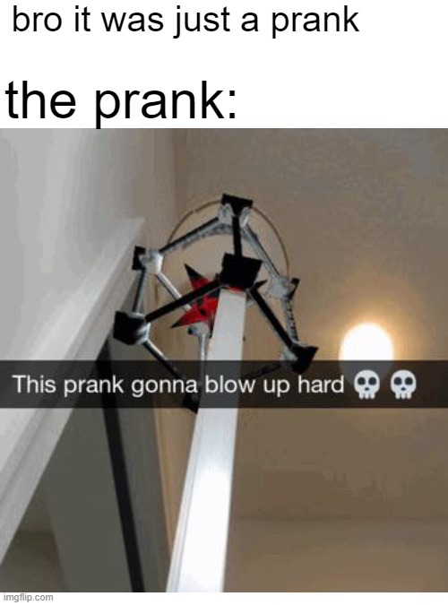 bro it was just a prank; the prank: | image tagged in funny,memes | made w/ Imgflip meme maker