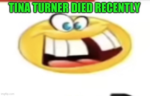 Happy yet cursed | TINA TURNER DIED RECENTLY | image tagged in happy yet cursed | made w/ Imgflip meme maker