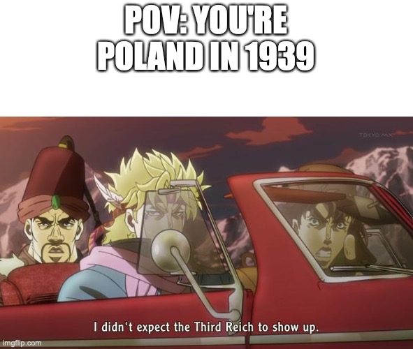 I Didn't Expect The Third Reich to Show Up | POV: YOU'RE POLAND IN 1939 | image tagged in i didn't expect the third reich to show up | made w/ Imgflip meme maker