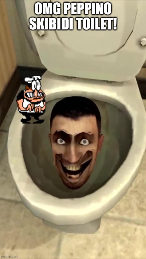 Skibidi toilet | OMG PEPPINO SKIBIDI TOILET! | image tagged in skibidi toilet | made w/ Imgflip meme maker