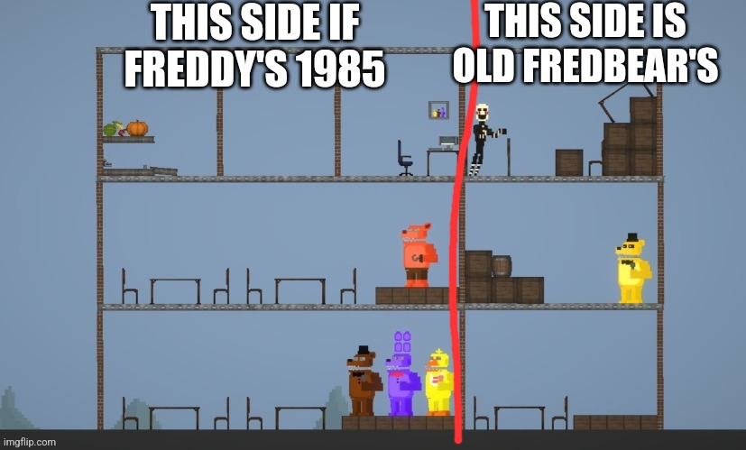 THIS SIDE IF FREDDY'S 1985 THIS SIDE IS OLD FREDBEAR'S | made w/ Imgflip meme maker