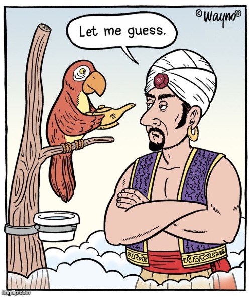 Dreams Can Come True... what will Polly wish for? | image tagged in vince vance,parrot,genie,magic lamp,comics/cartoons,memes | made w/ Imgflip meme maker