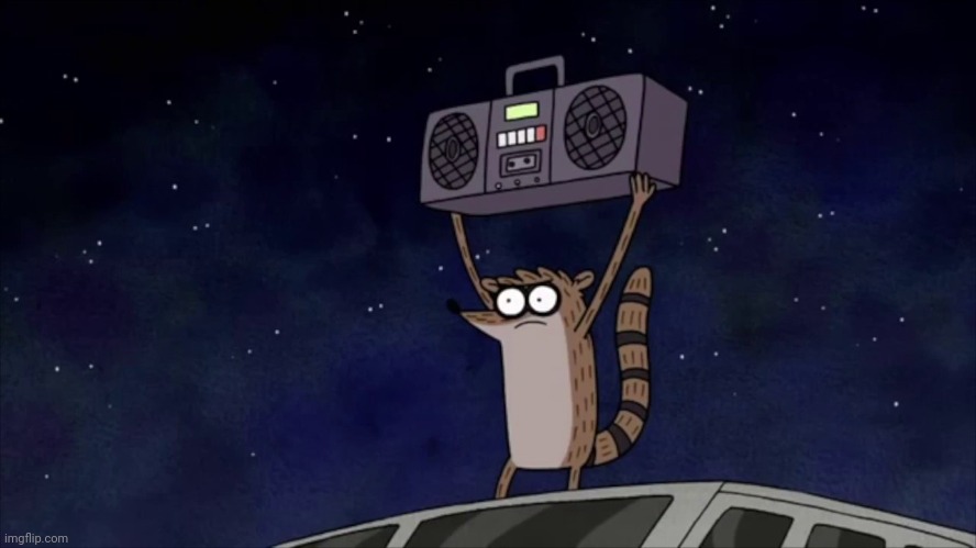 Regular Show Rigby boombox | image tagged in regular show rigby boombox | made w/ Imgflip meme maker