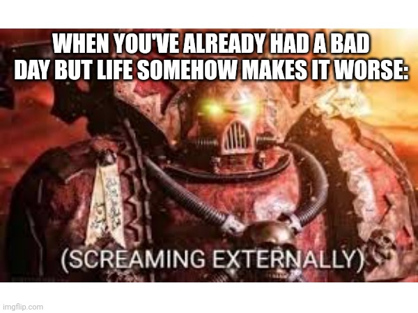 WHEN YOU'VE ALREADY HAD A BAD DAY BUT LIFE SOMEHOW MAKES IT WORSE: | image tagged in angery | made w/ Imgflip meme maker