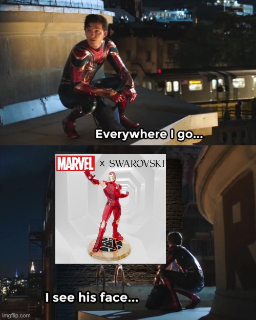 Everywhere I go I see his face | image tagged in everywhere i go i see his face,ironman | made w/ Imgflip meme maker