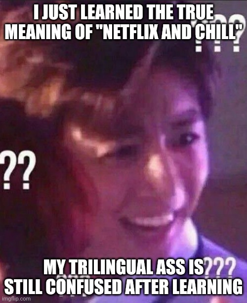 I'm never touching Netflix. There is also a Korean way to say it. "Let's eat some ramen" | I JUST LEARNED THE TRUE MEANING OF "NETFLIX AND CHILL"; MY TRILINGUAL ASS IS STILL CONFUSED AFTER LEARNING | made w/ Imgflip meme maker